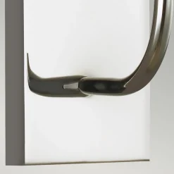 Elstead Wandleuchte in Nickel Weiß Metall Stoff E14 Jugendstil