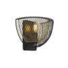 Discount Searchlight Wandleuchte in Schwarz Gold E14 Metall mit Schalter