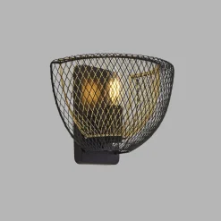 Discount Searchlight Wandleuchte in Schwarz Gold E14 Metall mit Schalter