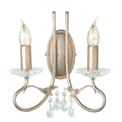 Hot Elstead Wandleuchte in Silber Gold Kristalle E14 Wohnzimmer