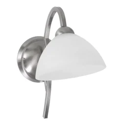 Steinhauer Wandleuchte in Stahl Weiß H:31 cm E27 Klassisch* Wandleuchten|Flurlampen