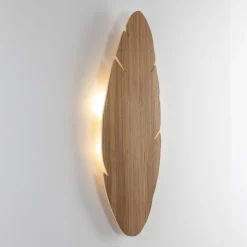 TK Lighting Wandleuchte indirekt Holz H: 69 cm Blatt Natur Design 4x G9* Wandleuchten|Flurlampen