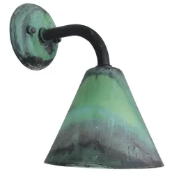 Outlet Lido Wandleuchte innen Messing E27 H: 25 cm Grün Antik XANTHI