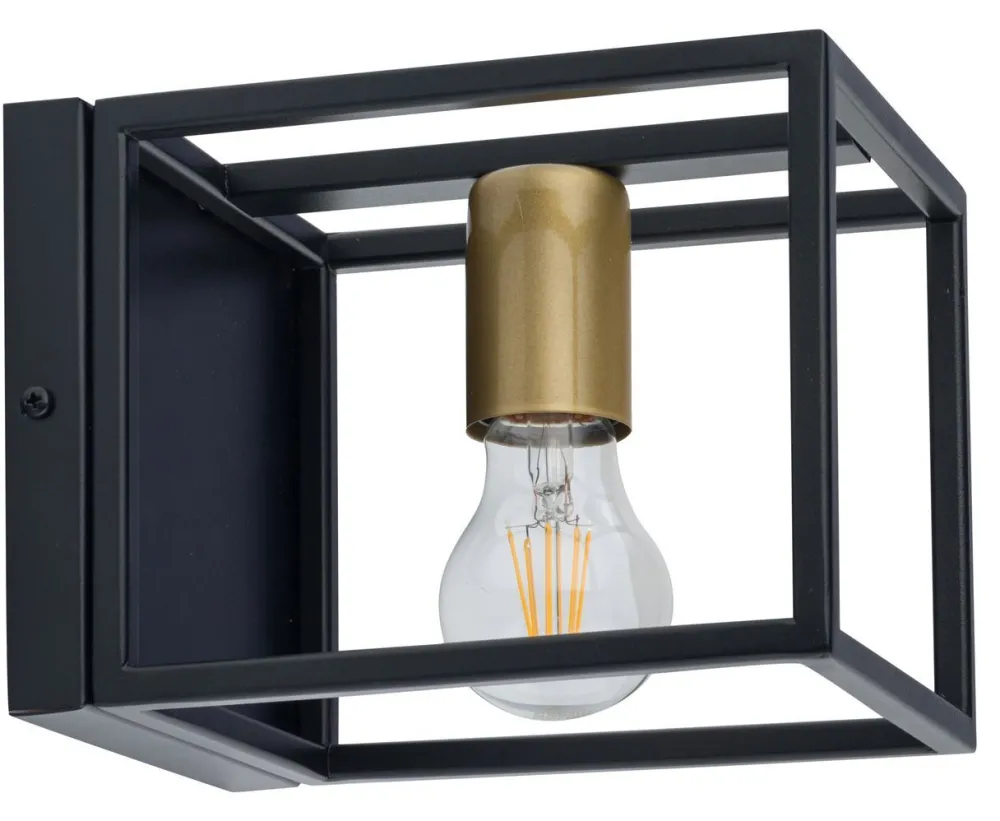 Sigma Wandleuchte Innen Schwarz Gold Metall T:21 cm dekorativ