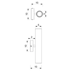 Luminex Wandleuchte innen Up Down Metall Modern VISHAL* Wandleuchten|Flurlampen