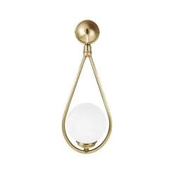 Online Giovanni Battista Wandleuchte Jugendstil H: 44 cm Messing Glas in Bronze Weiß