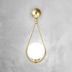 Online Giovanni Battista Wandleuchte Jugendstil H: 44 cm Messing Glas in Bronze Weiß