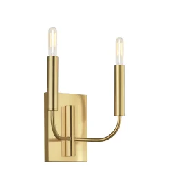 Elstead Wandleuchte Jugendstil in Messing Weiß Metall Stoff* Wandleuchten|Wohnzimmerlampen