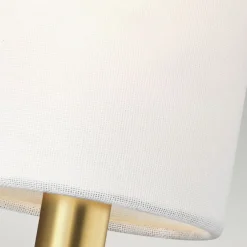 Elstead Wandleuchte Jugendstil in Messing Weiß Metall Stoff* Wandleuchten|Wohnzimmerlampen