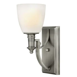 Elstead Wandleuchte Jugendstil Metall Glas in Nickel Weiß E27* Wandleuchten|Wohnzimmerlampen