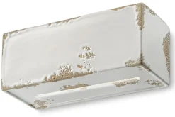 Ferroluce Wandleuchte Keramik E27 25 cm breit Weiß Shabby Antik* Wohnzimmerlampen|Keramiklampen