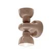 Outlet Ferroluce Wandleuchte Keramik E14 H: 25,5 cm Up Down Braun Retro