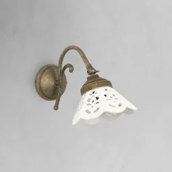 Giovanni Battista Wandleuchte Keramik Messing H: 15,5 cm schwenkbar E14* Spots|Badezimmer Lampe