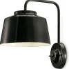 Ferroluce Wandleuchte Keramik Metall E27 34 cm hoch Schwarz Retro* Wohnzimmerlampen|Keramiklampen
