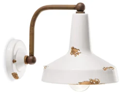 Ferroluce Wandleuchte Keramik Metall E27 H: 21 cm Vintage Design* Wohnzimmerlampen|Keramiklampen