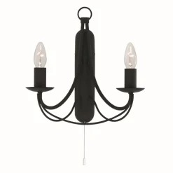 Searchlight Wandleuchte klassisch in matt Schwarz