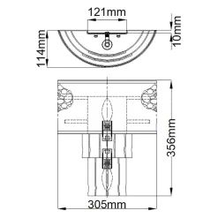 Elstead Wandleuchte klein B: 30,5 cm Edelstahl Kristall 2x E14 Up Down* Wandleuchten|Flurlampen