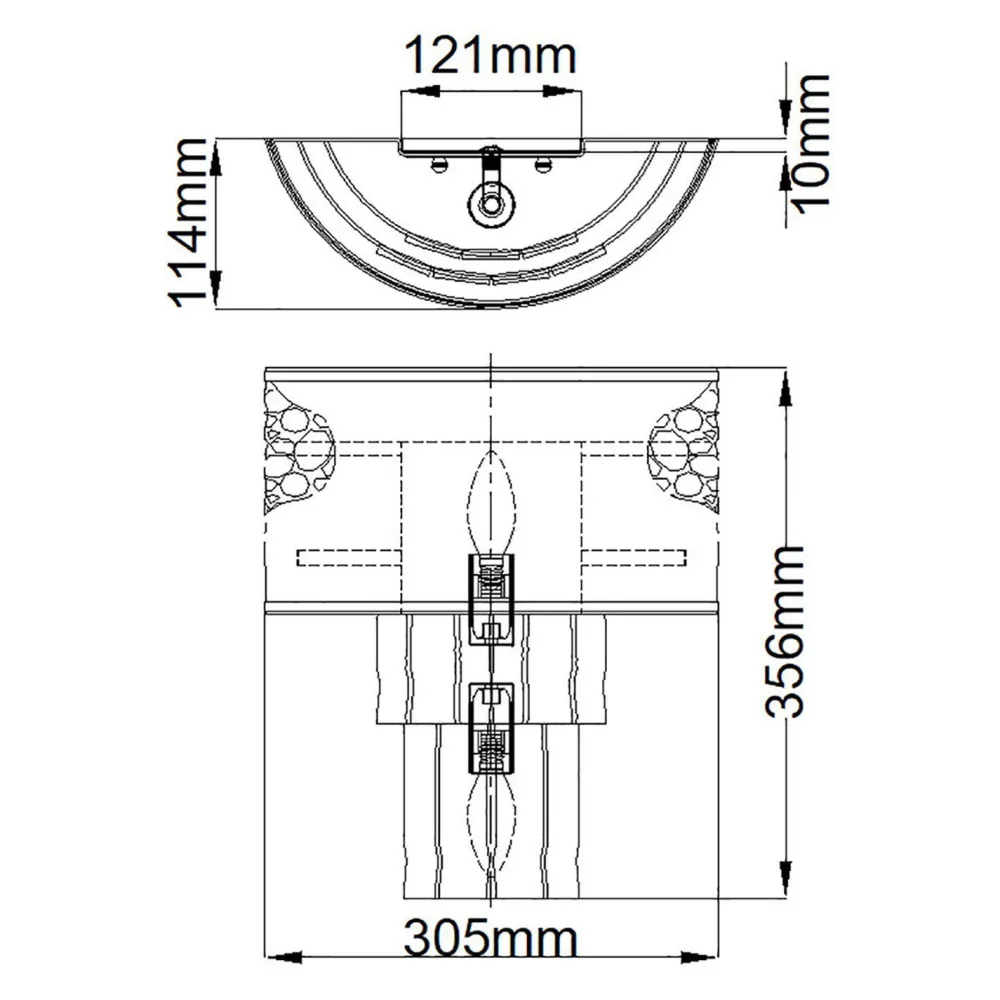Elstead Wandleuchte klein B: 30,5 cm Edelstahl Kristall 2x E14 Up Down* Wandleuchten|Flurlampen