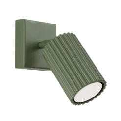 Sollux Wandleuchte klein B: 8 cm Grün schwenkbar Aluminium GU10* Flurlampen|Wohnzimmerlampen