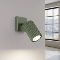 Sollux Wandleuchte klein B: 8 cm Grün schwenkbar Aluminium GU10* Flurlampen|Wohnzimmerlampen