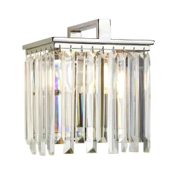 Discount Elstead Wandleuchte Kristall Art Déco E27 in Nickel Klar E27