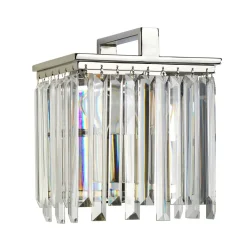 Discount Elstead Wandleuchte Kristall Art Déco E27 in Nickel Klar E27