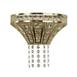 Searchlight Wandleuchte Kristall in Messing Klar B: 25 cm Art Déco 2x G9* Wandleuchten|Flurlampen