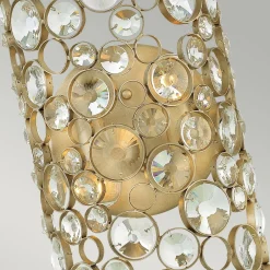 Best Elstead Wandleuchte Kristall Metall in Blattsilber dekorativ