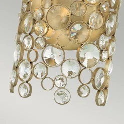 Best Elstead Wandleuchte Kristall Metall in Blattsilber dekorativ