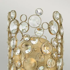 Best Elstead Wandleuchte Kristall Metall in Blattsilber dekorativ