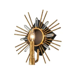 Elstead Wandleuchte Kristall Metall E14 B: 31,8 cm in Gold Schwarz* Wandleuchten|Flurlampen