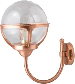 Online Lido Wandleuchte Kupfer IP43 Echt-Messing außen elegant