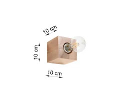 New Sollux Wandleuchte LABERIA Holz Würfel B:10cm Modern kompakt