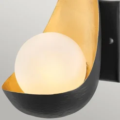 Best Elstead Wandleuchte LED G9 H: 25,4 cm 3000 K Schwarz Gold Weiß