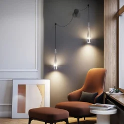 Outlet Maytoni Wandleuchte LED Metall Glas Up Down 228,9 cm hoch Chrom