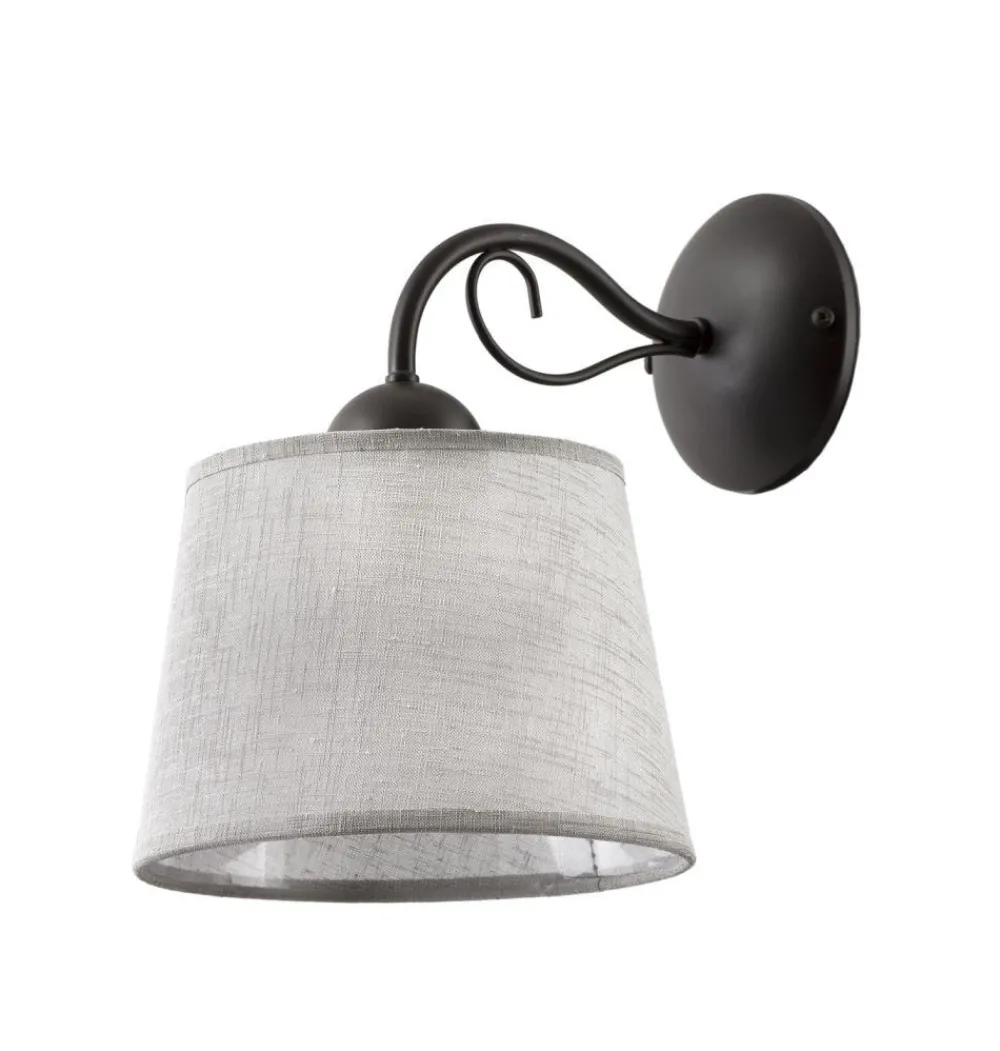 Jupiter Wandleuchte LOCOLA Grau Braun Wohnzimmer Lampe* Wandleuchten|Stofflampen