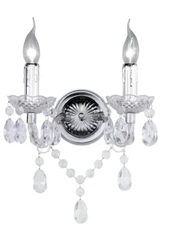 Trio Reality Wandleuchte LÜSTER in Transparent klar 2-flmg* Wandleuchten|Esszimmer Lampen