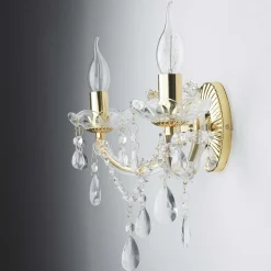 Outlet Searchlight Wandleuchte MARIE THERESE in Gelb 2-flmg