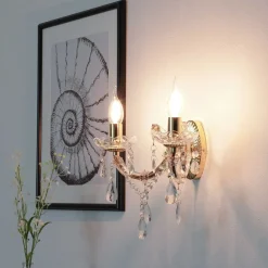 Outlet Searchlight Wandleuchte MARIE THERESE in Gelb 2-flmg