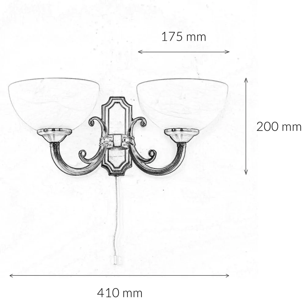 New Easylight Wandleuchte MARLENE mit Glasschirm Weiß Bronze