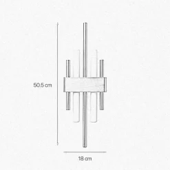 Discount Giovanni Battista Wandleuchte Messing Art Déco für 2x S14d H: 50,5 cm