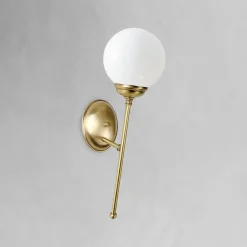 Outlet Giovanni Battista Wandleuchte Messing Glas E14 in Bronze hell glänzend Weiß