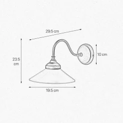 Best Giovanni Battista Wandleuchte Messing Glas H: 23,5 cm Rustikal schwenkbar E14