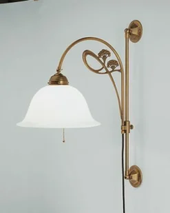 Berliner Messingleuchten Wandleuchte Messing Glas Schalter E27 mit Kabel Stecker* Wohnzimmerlampen|Küchenlampen