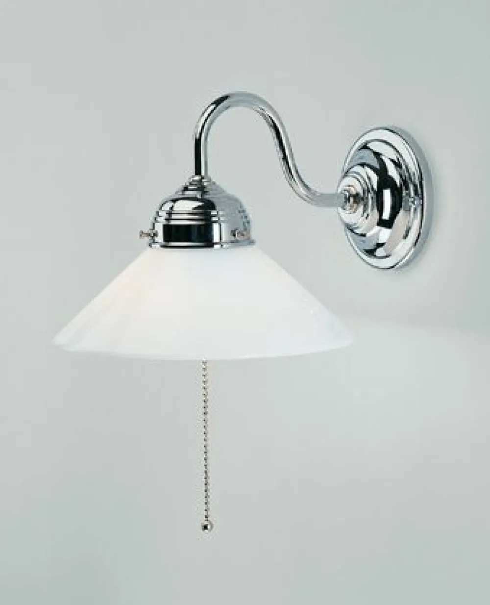 Berliner Messingleuchten Wandleuchte Messing in Chrom Glas E27 mit Zugschalter* Wohnzimmerlampen|Küchenlampen