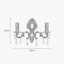 Online Giovanni Battista Wandleuchte Messing Kristall B: 39 cm in Bronze hell 2x E14