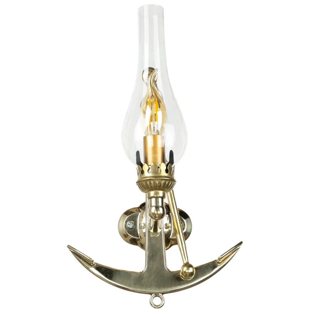 Clearance Laura Suardi Wandleuchte Messing Maritim Anker Badezimmer Flur