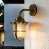Lido Wandleuchte Messing Maritim IP64 Haus Hof Haustür* Metall Lampen|Messinglampen