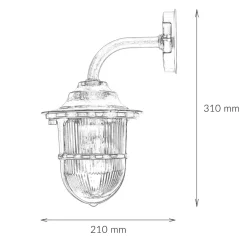 Lido Wandleuchte Messing Maritim IP64 Haus Hof Haustür* Metall Lampen|Messinglampen