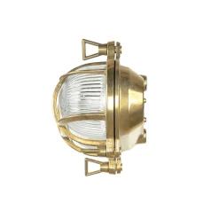 Lido Wandleuchte Messing Riffelglas IP64 oval Maritim* Metall Lampen|Messinglampen